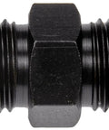 Dorman 800-206 high-pressure compression union, 10mm, black metal, 5000 PSI rated.