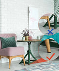 4 Rolls of 120 Inch Felt Strips With Adhesive Backing showing furniture leg protection with felt strip preventing scratches.