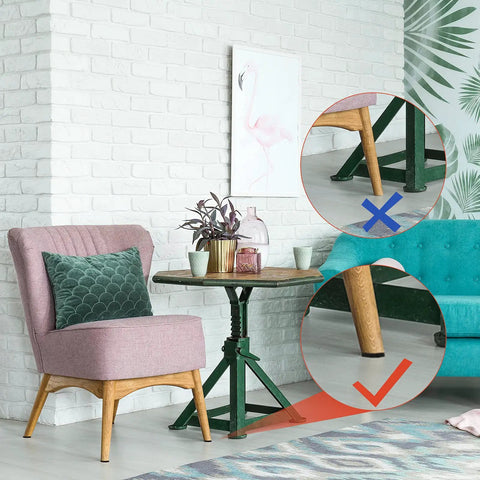 4 Rolls of 120 Inch Felt Strips With Adhesive Backing showing furniture leg protection with felt strip preventing scratches.