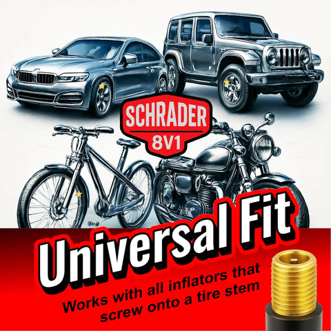 Quick Connect Tire Valve Chuck With RatchetSeal Technology for cars, bikes, and motorcycles with Schrader valve compatibility
