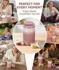 Big 27oz Wide Mouth Food Jar Made From Stainless Steel Keeps Your Grub Hot For Ten Hours Straight Up Leak Proof Performance Locks In Chill Till Midnight Perfect For Grab And Go Work Or School Vibes Pink showcased in various settings such as work, school, picnic, and home.