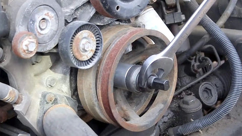 Harmonic Balancer Installer Kit With Driving Screw, Thrust Bearing And 13 Threaded Adapters For Domestic And Some Import Vehicles in use