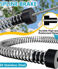 Backyard Zip Line Kit For Kids And Adults With 75 100 120 And 150 Ft Trolley Options 350 Lb Weight Capacity Includes Swing Seat And Stainless Steel Brake And Safety Cable For Ultra Safe Outdoor Fun - stainless steel brake close-up with rubberized stoppers
