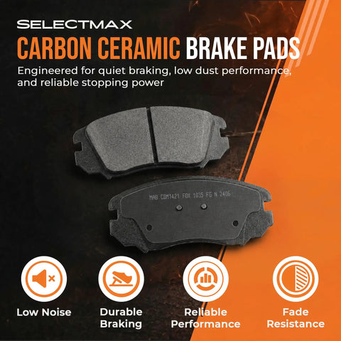 Rear Brake Kit With Carbon Ceramic Rotors For 2010 To 2018 Hyundai Santa Fe Sport Santa Fe XL And 2011 To 2020 Kia Sorento OE