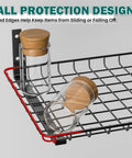 Heavy Duty Wall Mounted Garage Shelves 12x18 Inches Two Pack, Metal Shelf Rack showing fall protection design with glass jars