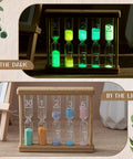 Glow In The Dark Sand Timer Set 0.5 1 2 3 5 Minute Wooden Hourglass in light and dark settings