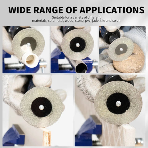 5 Pcs 60mm Diamond Cutting Discs With 5 Mandrels 1 Eighth Inch Shank For Rotary Tool Cutoff And Grinding Kit Dremel Compatible Glass Tiles Marble Plastic Jade