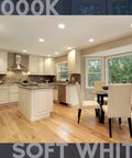 Modern kitchen illuminated by Six Pack BR30 LED Bulbs 65W Equivalent 3000K Soft White Dimmable 650 Lumens 8.5W Energy Star.
