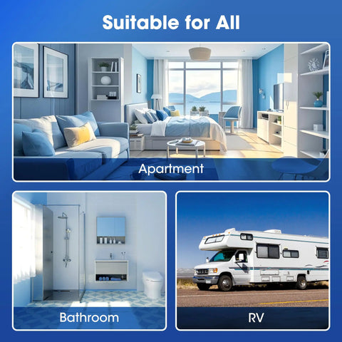 Compact Portable Washing Machine Offering Ten Automatic Wash Settings And 360 Splash Clean Power in apartment, bathroom, and RV settings.