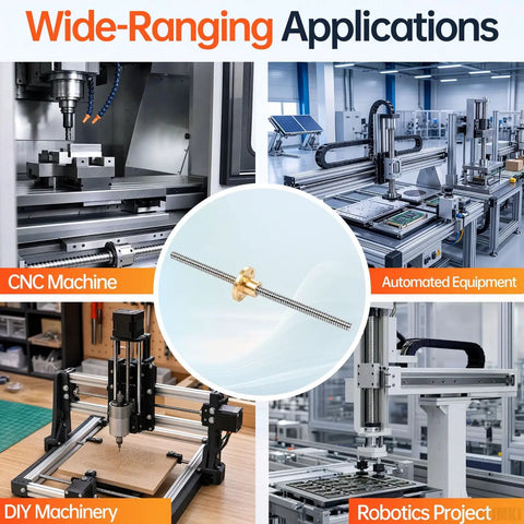 Built Different For DIY Enthusiasts Who Want Boss Grade Control On CNC Routers And 3D Printers This Tr6x2 Double Start Screw Paired With A Brass Nut Just Runs Silky Smooth Daily in various machinery applications.