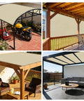 Outdoor areas featuring 20x40 Sun Shade Sail Straight Edge Rectangle Canopy with D Ring Grommets UV Block in Beige for patio and pergola.