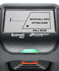 Close-up of Launch Pro Golf Launch Monitor screen with ball mode instruction, showcasing high speed camera tracking indoors or outdoors.