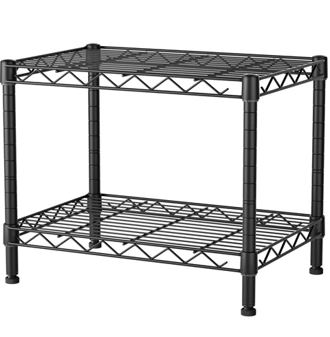 Slick Two Tier Wire Storage Rack With Sturdy Metal Frame For Under Desk Organization And Pantry Storage Shelving Tough Floor Unit No Sweat Assembly Heavy Duty Home Office Essential