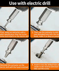 Damaged Screw Extractor Set Six Piece HSS Drill Bit Tools for Easy Removal of Stripped Rusty Screws with electric drill usage guide
