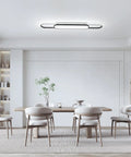 Modern dining room with 32W Flush Mount Modern LED Ceiling Light Circle Acrylic Chandelier For Living Room Dining Room Bedroom Kitchen 6500K Cool White Bright Ambience Low Profile Ceiling Fixture