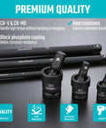 Heavy Duty 12 Piece Impact Socket Extension Set With 360 Degree Universal Joints For 1/4 And 3/8 Inch Drives Built From Premium CrV And CrMo Steel Construction, 1/4 3/8 1/2 drive extensions