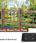 Sturdy railing with 8 Pack 4x4 Wood Post Plate Connector With Powder Coated Decking Post Base displayed for support