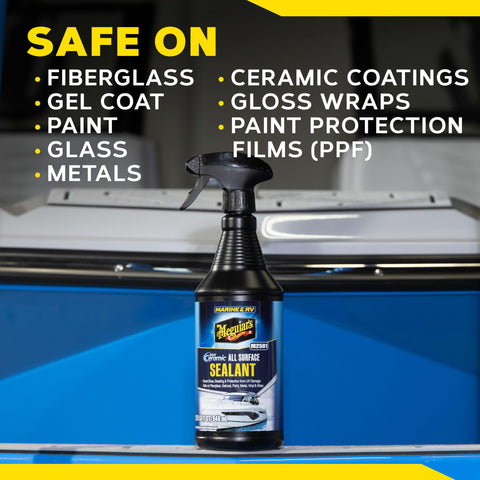 Hybrid Ceramic All Surface Sealant For Marine And RV Use, Easy Spray Spread Wipe On UV Protection For Fiberglass And Gel Coat