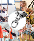 Heavy Duty Hammock Hanging Kit With 360 Degree Swivel Stainless Steel 1000 Pound Capacity Swing Hooks in various uses