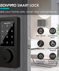 Smart Keyless Door Lock With Bluetooth App Control, Four Unlock Options Including Keypad, IC Card, No Fuss Traditional Keys
