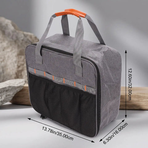 Built Tough Camping Gas Tank Bag With 320D Cationic Fabric, Thick Padding For Shock Protection, size dimensions shown