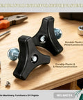 Upgrade Your Ride With These Tough Laqusie Two Piece Screw And Knob Bolts For Lawn Mower Handles Featuring No Tools Needed Universal Fit For Push And Riding Tractors To Fix Worn Grip And Boost Stability Instantly With Durable Steel Build Today. black star knobs with screws and nuts on wooden workbench