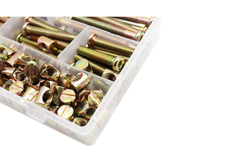 M8 Furniture Hardware Set With Hex Key Drive Socket Cap Screws And Barrel Nuts, 60 Bolts And 60 Nuts in organizer box