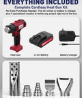 Cordless Heat Gun Kit With 5 Nozzles And A 20V Li Ion Battery Portable Hot Air Tool For Vinyl Wrap Resin Crafting Shrink Tubing