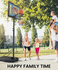 Adjustable Outdoor Basketball Hoop On Wheels Portable System With 32 Inch Backboard Fillable Base And Height From 4.82 To 8.53 Feet For Backyard