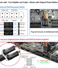 External Desktop PC Power Button Switch Extension For Easy Access On Off Reset, HDD LED Indicator, motherboard wiring diagram with splitter and cable
