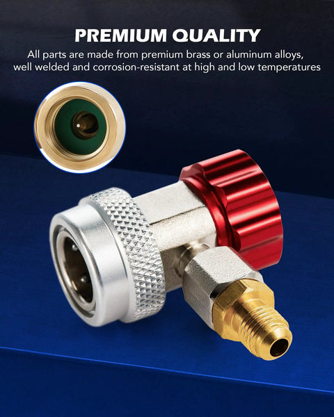 AC Freon Recharge Kit For Home Or Car brass adjustable coupler with R410A adapter, leakproof high-pressure fitting