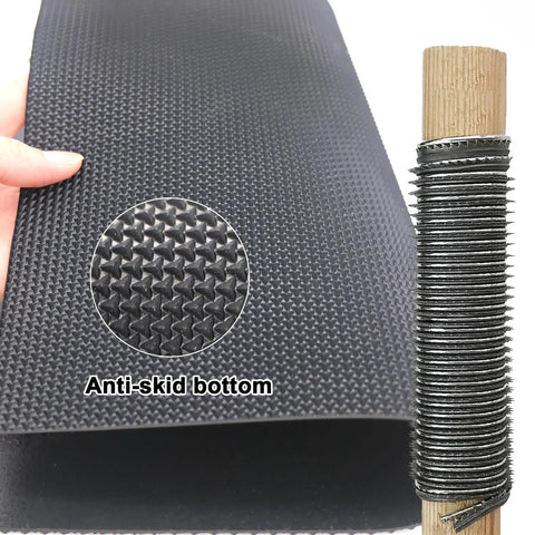 2.5mm Thick Rubber Shoe Sole Pad Kit With Glue, 15 By 22 Inch Black Heel Pads, close-up of anti-skid texture on sole sheet.