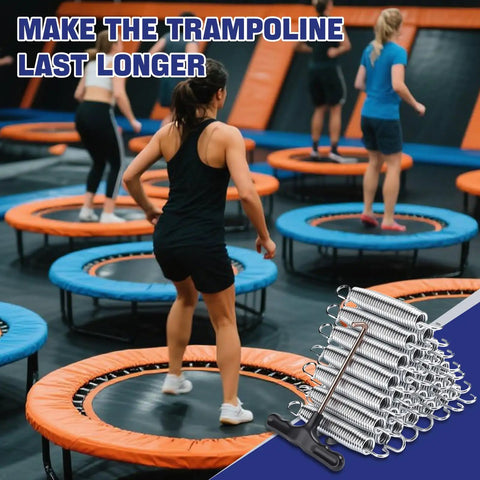 Heavy Duty Trampoline Spring Replacement Kit with 72 Piece Set Galvanized Steel Springs and T Hook Puller Tool