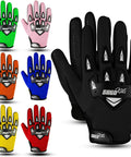 Various colored youth motocross gloves for kids and teens pro grade protection for dirt bike and BMX riders