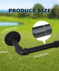 Wall Mount Golf Bag Storage Organizer dimensions overlayed on outdoor scene with measurement details