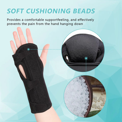 Two Pack Night Wrist Sleep Support Brace with cushioned beads showing soft cushioning and detailed closeups for arthritis pain relief