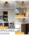 Industrial Ceiling Fan With Lights Remote Control And Pull Chain Rustic Metal Farmhouse Cage Style Ceiling Fan in dining room, bedroom, and living room.