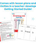 Must-Have Morphology Wall Card Set For Phonics And Word Work, Prefixes Suffixes Roots, with lesson plans and guide