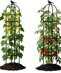 Two Pack Garden Obelisk Trellis For Climbing Plants 6 Foot Adjustable Height Built Tough Steel Core Plant Supports with climbing vines