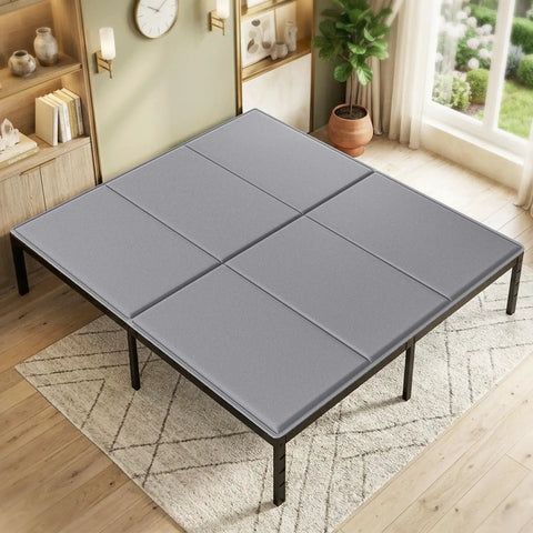 Heavy Duty Bunkie Board Queen Size 60 X 80 Inches Anti Slip Sturdy Wood Platform Mattress Foundation on metal frame.