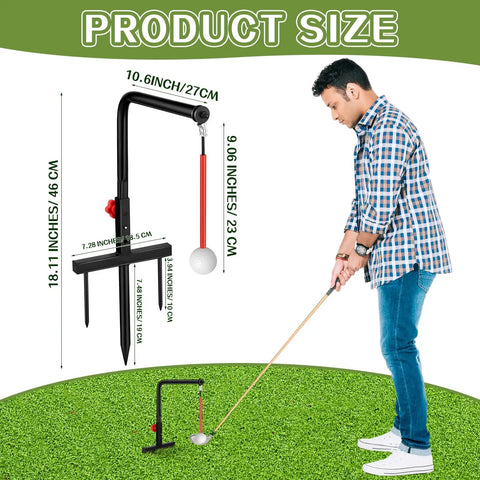 Indoor Golf Swing Trainer With 3 Height Levels Pro Grade Iron Practice Swing Groover Compact Black Golf Simulator Accessory
