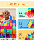 Child building with Supersized Magnetic Building Tiles 12pc Base Plate Set for Kids STEM Construction Toy Jumbo XL Foundation Stabilizers.