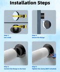Installation steps for Heavy-Duty 6 Inch Metal Duct Connector Flange and Dryer Vent Fitting with heat resistance.