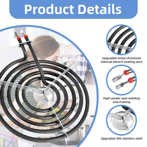 8 Inch Electric Range Burner Coil Replacement For GE Hotpoint Stove And Oven, 2600W 240V Surface Heating Element product details