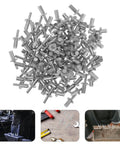 Knock Type Expansion Rivet Kit 130 Pcs M5 Aluminum Core Pop Blind Rivets Set With Round Head 7mm 9mm 11mm For Home Repairs Electronics Machinery And DIY Projects, shown piled together with round heads visible, suitable for various installations.