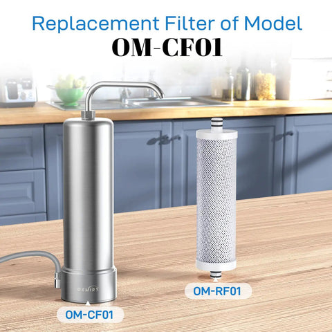 Replacement Filter For OM-CF01 Countertop Water Filter System, Lasts Up To 9 Months, 1 Pack on kitchen counter