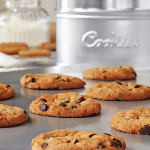 Cookies on Extra Thick 18 By 14 Inch Aluminum Cookie Sheet With Hanging Hole Large Flat Baking Pan 2.7mm Thick Pro Grade