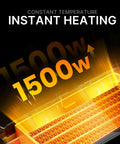 Cozy Up Quick Heat Space Heater With Dual 1500 And 900W Power graphic, highlighting instant heating feature