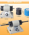 Pro-Level Leather Burnisher Machine For Killer Edges, High-Speed Edge Polisher And Grinder Tool At 8000RPM, size detail showing dimensions and components.
