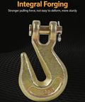 4 Pack Clevis Grab Hooks Heavy Duty Grade 70 Chain Forged Alloy Steel With Yellow Chromate Finish
